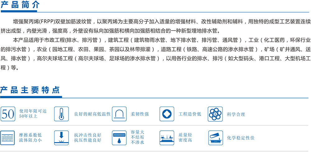 FRPP加筋（jīn）双壁波纹管
